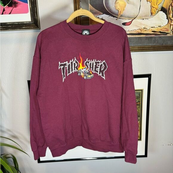 Thrasher Burning Cop Car Sweatshirt - Picture 1 of 6